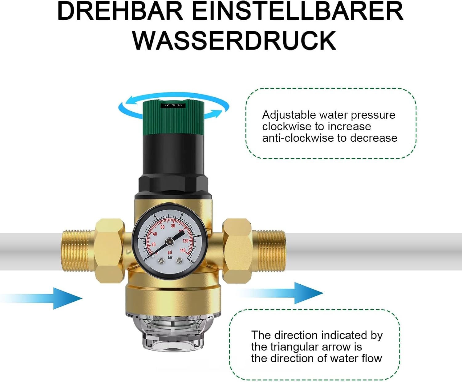 Messing Waterdrukregelaar 1" met Manometer & Filter - 34% Korting