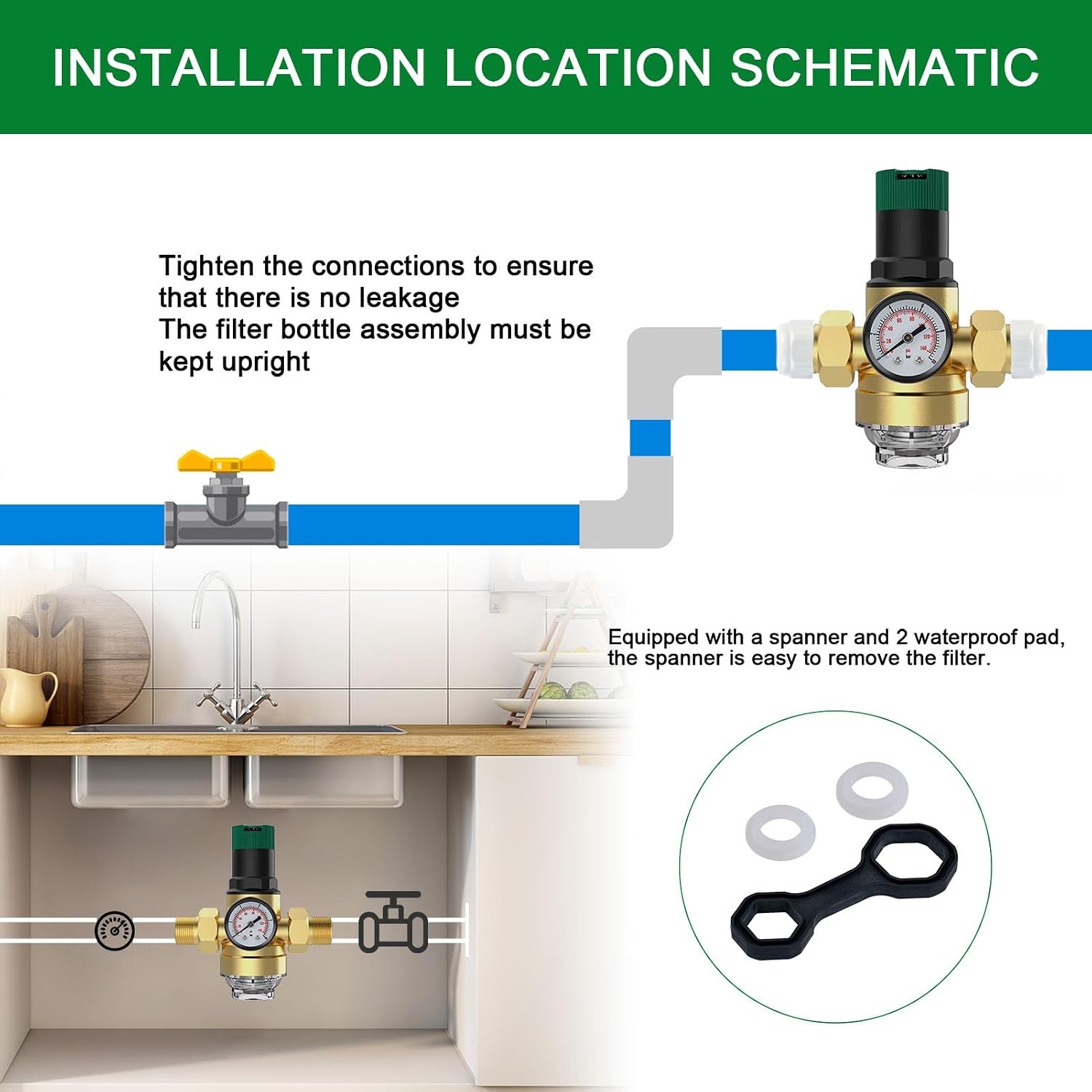 Messing Waterdrukregelaar 1" met Manometer & Filter - 34% Korting
