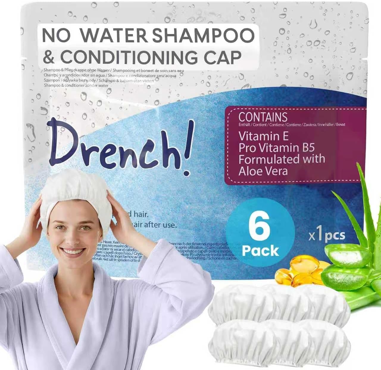 Shampoocapes zonder water - Set van 6 - 58% korting
