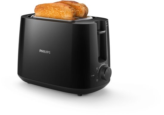 Philips Broodrooster HD2581/90 Zwart | 33% Korting | Compact & Veelzijdig