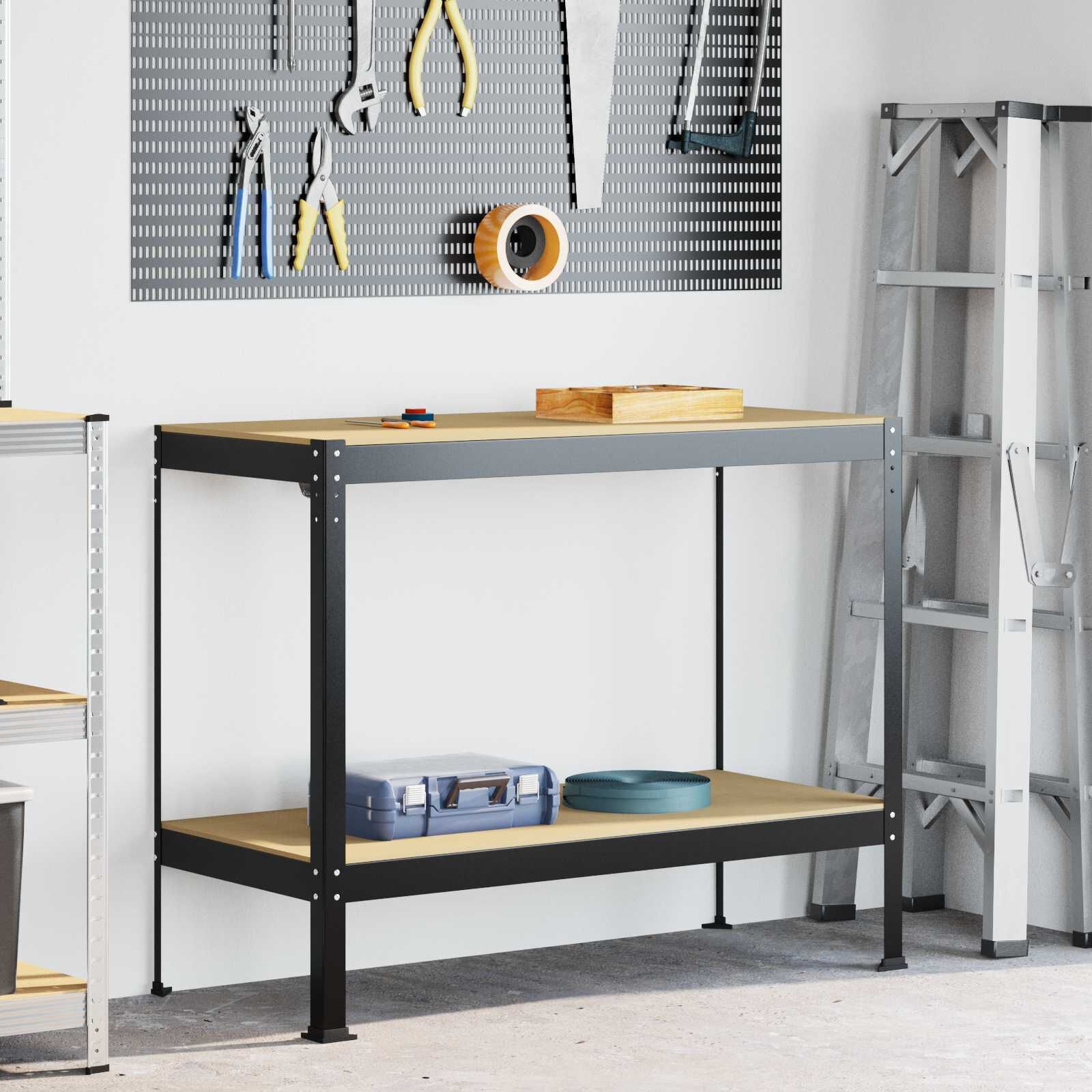 VidaXL Werkbank met Plank Zwart (34% Korting)