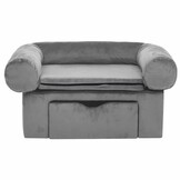 Hondenbank met lade, pluche grijs - 75% korting