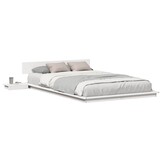 vidaXL Wit Houten Bedframe 120x200 cm met Nachtkastje - 35% Korting