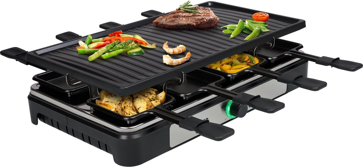 Gourmetstel voor 8 personen, 1400W, 42x23cm Bakplaat - 58% Korting
