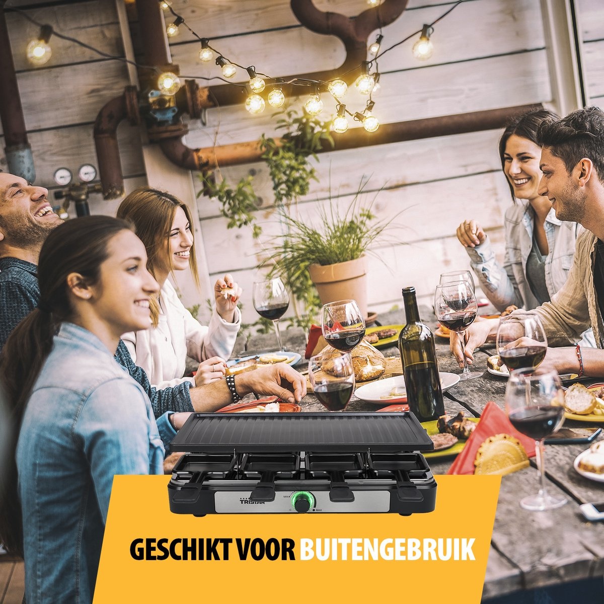 Gourmetstel voor 8 personen, 1400W, 42x23cm Bakplaat - 58% Korting