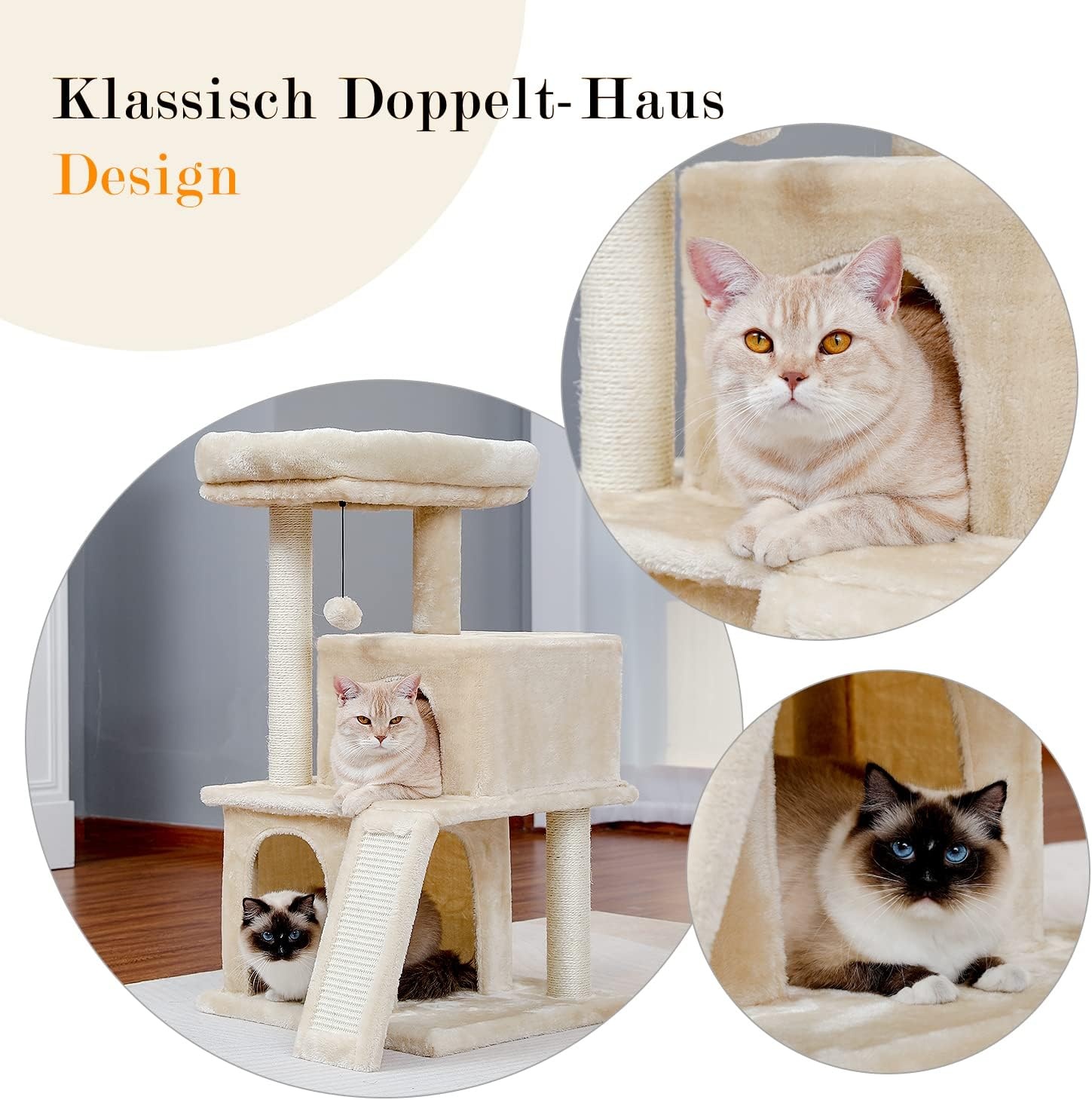 Krabpaal Beige Sisal & Pluche (29% Korting) - 49x44x90 cm
