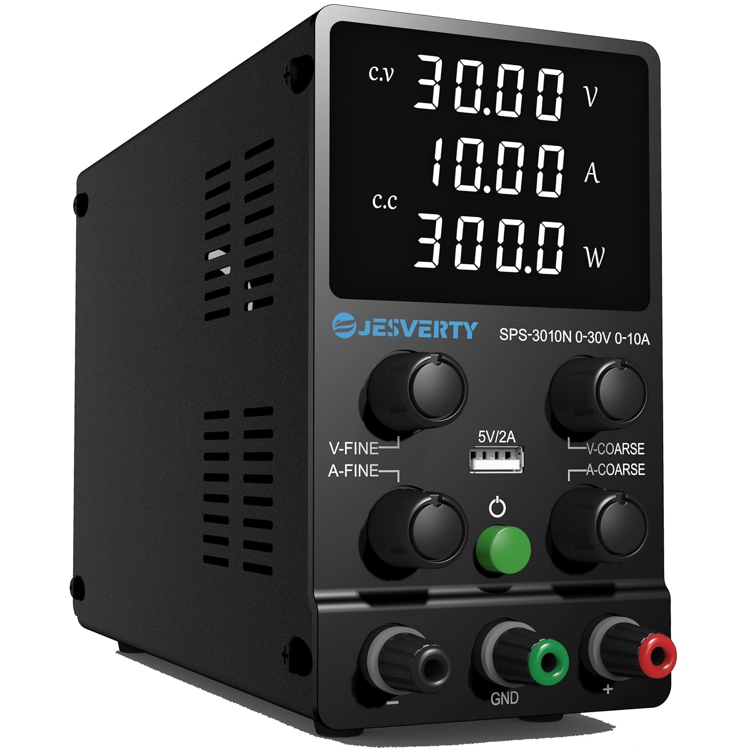 Variabele Laboratoriumvoeding 0-30V/0-10A met USB & LED-display (34% korting)