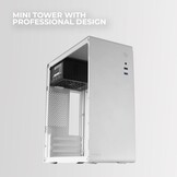 Compacte Micro-ATX PC Behuizing met 500W Voeding | Wit | 29% Korting