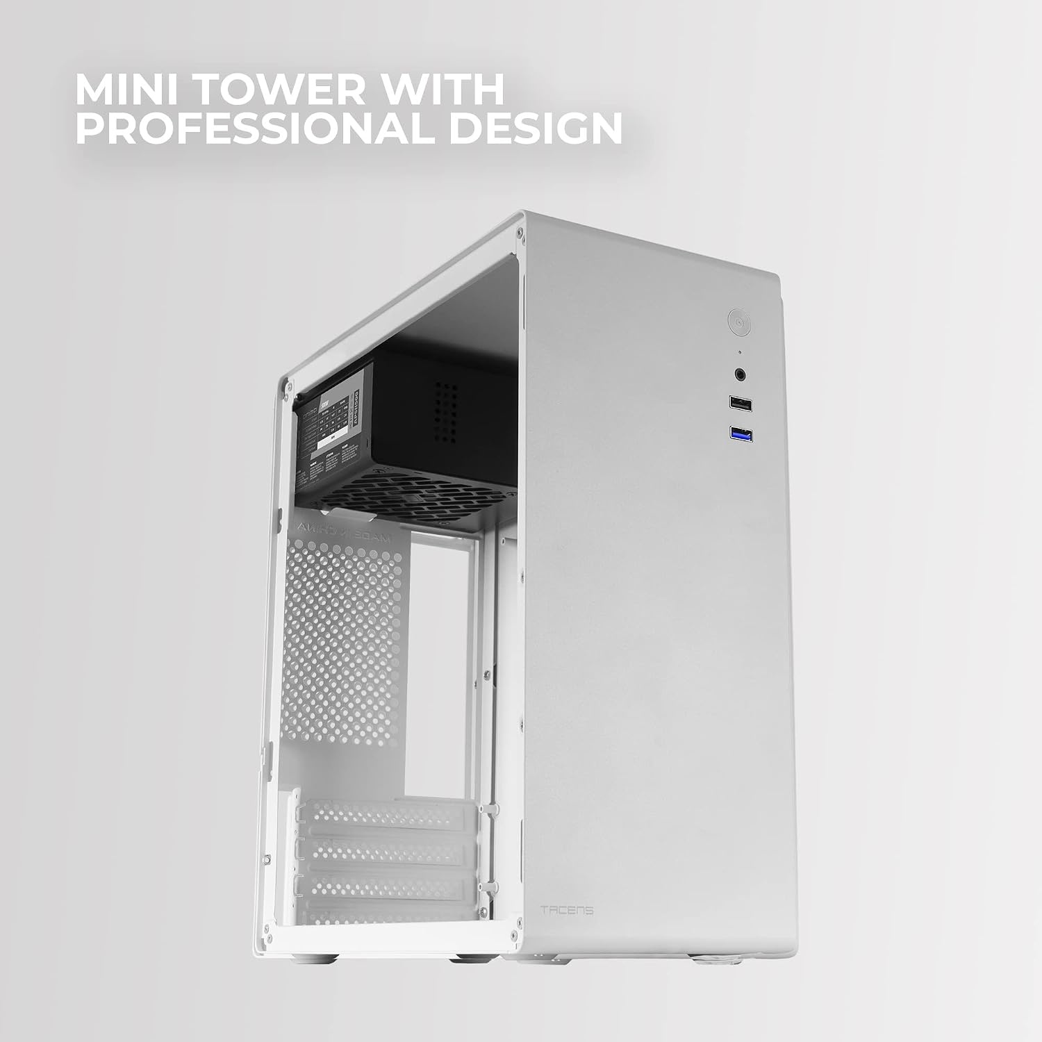 Compacte Micro-ATX PC Behuizing met 500W Voeding | Wit | 29% Korting