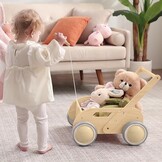 Houten Loopwagen Baby/Peuter - Natuurlijk - 34% Korting