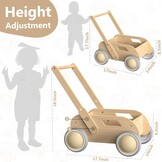 Houten Loopwagen Baby/Peuter - Natuurlijk - 34% Korting