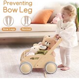Houten Loopwagen Baby/Peuter - Natuurlijk - 34% Korting