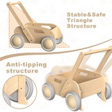 Houten Loopwagen Baby/Peuter - Natuurlijk - 34% Korting