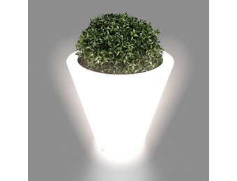 Verlichte Hoge Bloempot Wit Polyethyleen (50x50x60 cm) - 34% Korting
