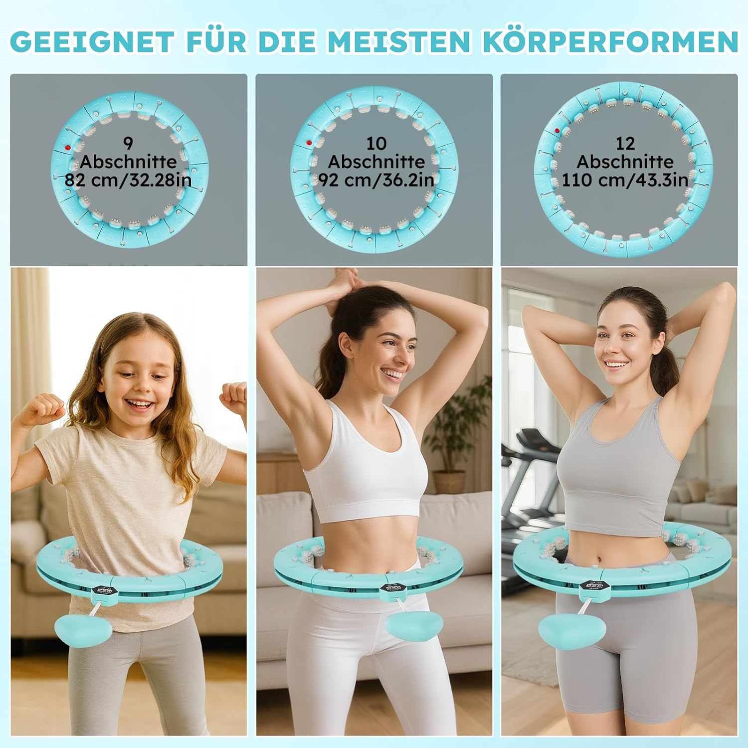 Smart Hoelahoep Blauw met Gewichtsbal - 28% Korting!