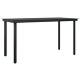 vidaXL Stalen en Glazen Tuintafel 140x70 cm - Zwart (35% Korting)