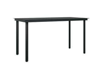 vidaXL Stalen en Glazen Tuintafel 140x70 cm - Zwart (35% Korting)