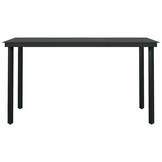vidaXL Stalen en Glazen Tuintafel 140x70 cm - Zwart (35% Korting)
