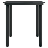 vidaXL Stalen en Glazen Tuintafel 140x70 cm - Zwart (35% Korting)
