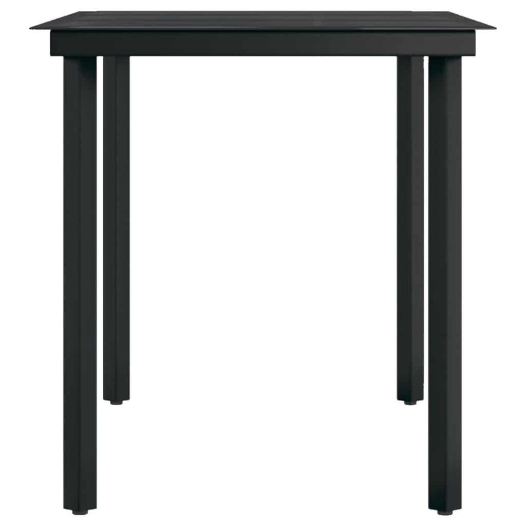 vidaXL Stalen en Glazen Tuintafel 140x70 cm - Zwart (35% Korting)