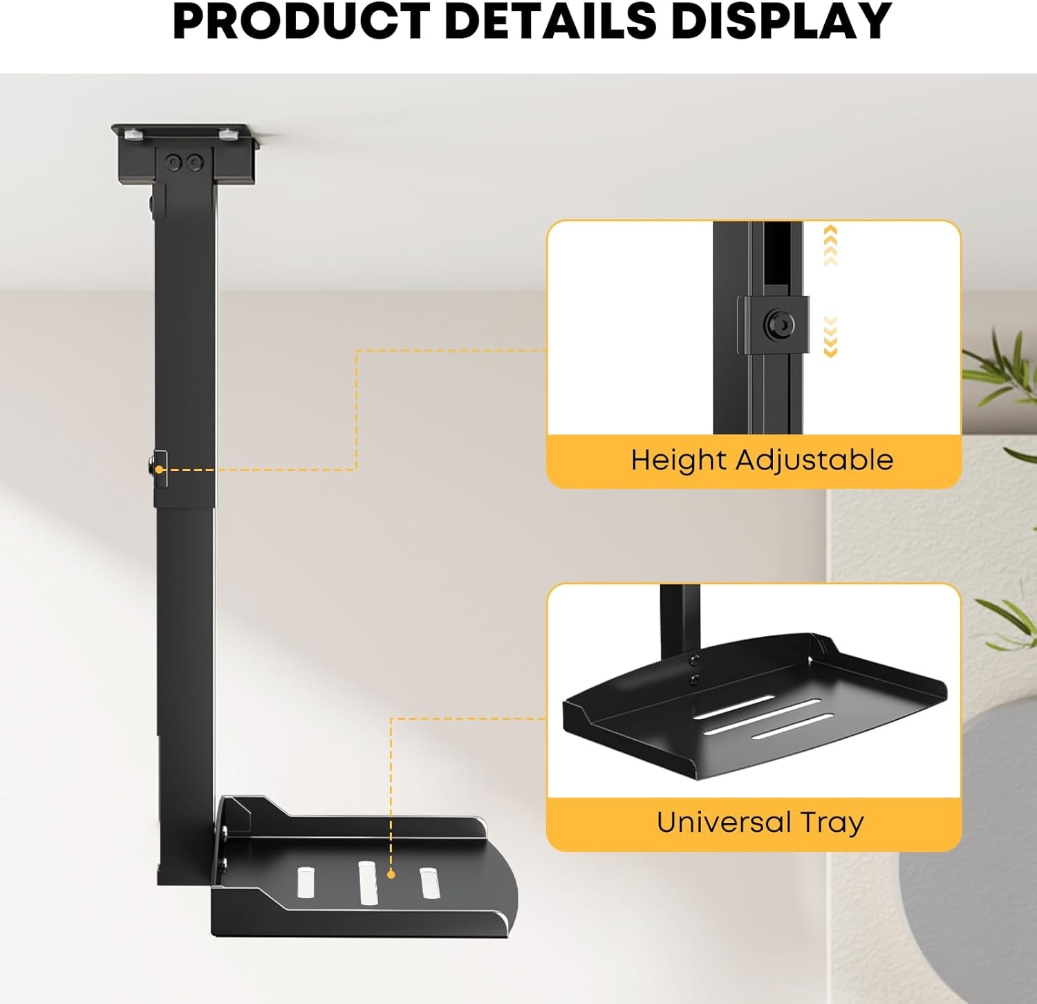 Inklapbare Projectorbeugel Plafond/Muur - Verstelbaar - Zwart - 33% Korting