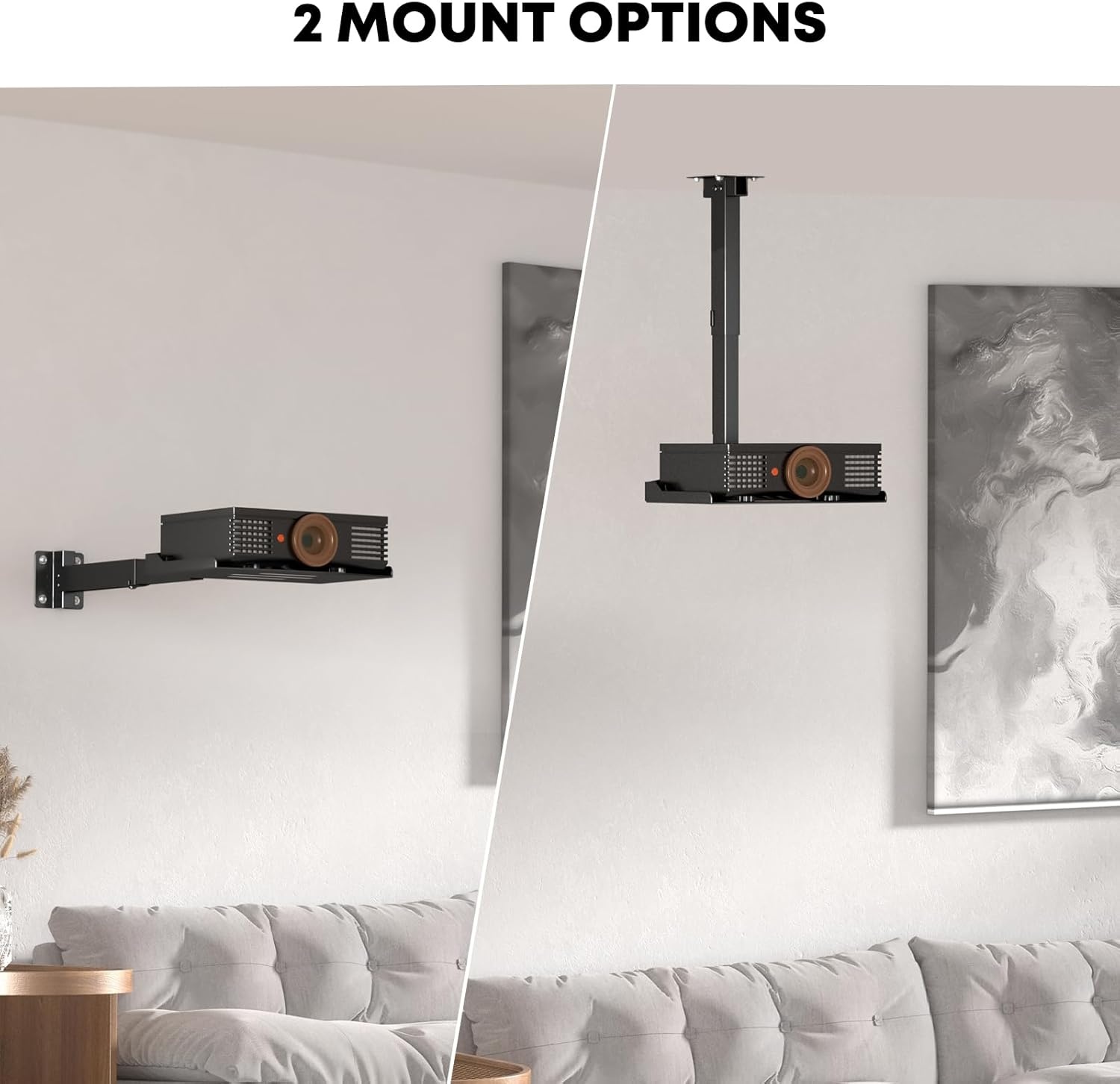 Inklapbare Projectorbeugel Plafond/Muur - Verstelbaar - Zwart - 33% Korting