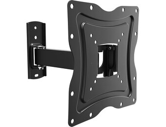 RICOO TV muurbeugel televisiehouder S1222 zwenkbaar kantelbaar televisiebeugel voor 30-55 inch flatscreen OLED gebogen monitor tot 30 kg VESA 200 x 200 mm wandhouder zwart