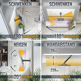 RICOO TV muurbeugel televisiehouder S1222 zwenkbaar kantelbaar televisiebeugel voor 30-55 inch flatscreen OLED gebogen monitor tot 30 kg VESA 200 x 200 mm wandhouder zwart