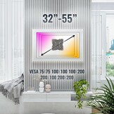 RICOO TV muurbeugel televisiehouder S1222 zwenkbaar kantelbaar televisiebeugel voor 30-55 inch flatscreen OLED gebogen monitor tot 30 kg VESA 200 x 200 mm wandhouder zwart