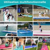 MEKETUM Air Track Turnmat Blauw 3 meter x 1 meter - 10 cm dik