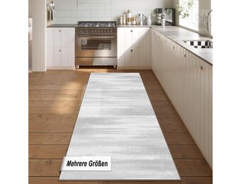 Tapijtloper met antislip, wasbaar, loper, lang, voor hal, keuken, ingang, 80 x 150 cm, lichtgrijs