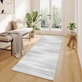 Tapijtloper met antislip, wasbaar, loper, lang, voor hal, keuken, ingang, 80 x 150 cm, lichtgrijs