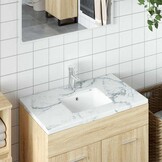 Moderne Witte Rechthoekige Wastafel 39x30 cm Keramiek - 86% Korting!