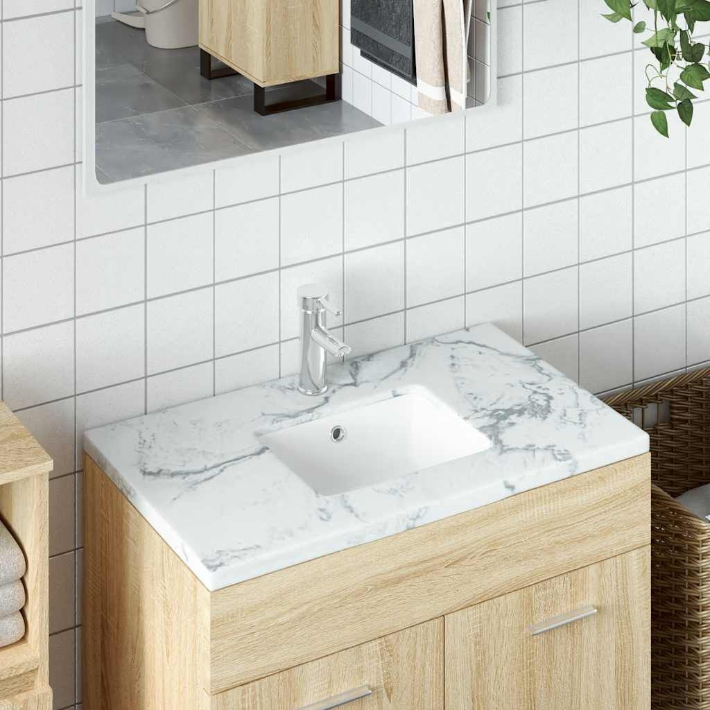 Moderne Witte Rechthoekige Wastafel 39x30 cm Keramiek - 86% Korting!