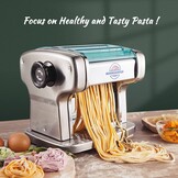 Moongiantgo Pastamachine elektrisch roestvrij staal met 9 instelbare dikte 0,5-3 mm voor lasagne, ravioli, spaghetti en tagliatelle - maak verse pasta in 20 minuten (pastagrootte: 2,5 mm, 4 mm)