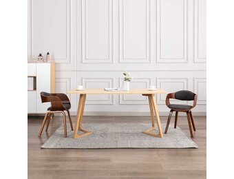 vidaXL Eetkamerstoelen 2 st gebogen hout en stof grijs