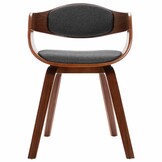 vidaXL Eetkamerstoelen 2 st gebogen hout en stof grijs