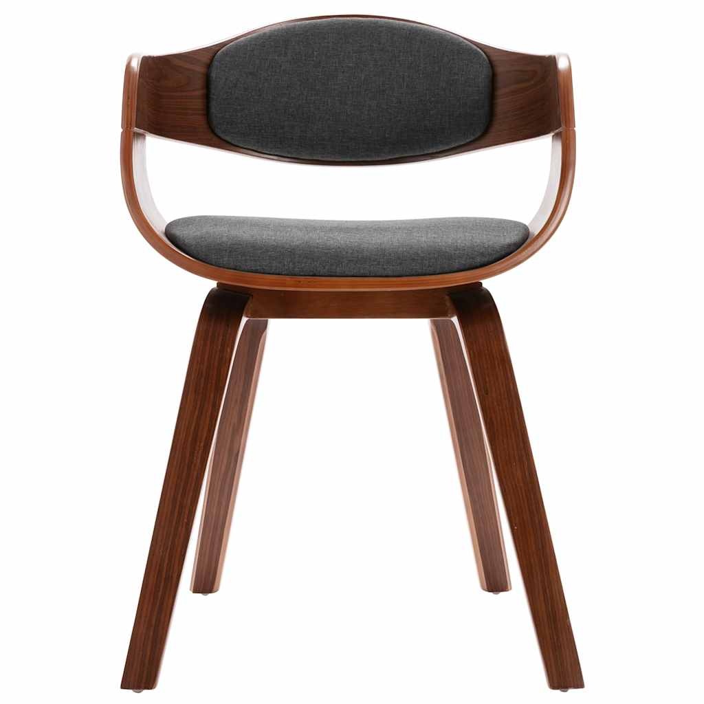 vidaXL Eetkamerstoelen 2 st gebogen hout en stof grijs