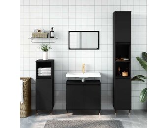 vidaXL Badkamerkast 58x33x60 cm bewerkt hout zwart