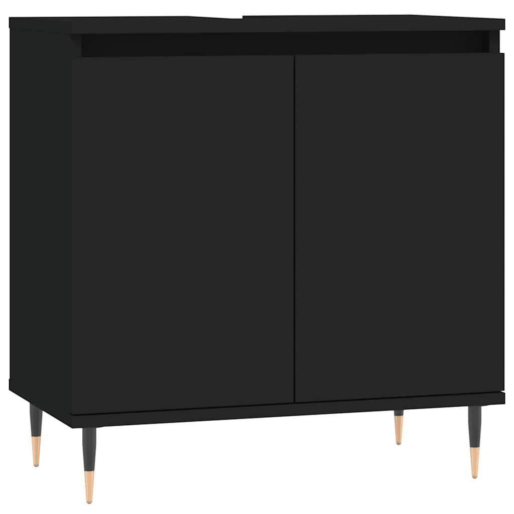 vidaXL Badkamerkast 58x33x60 cm bewerkt hout zwart