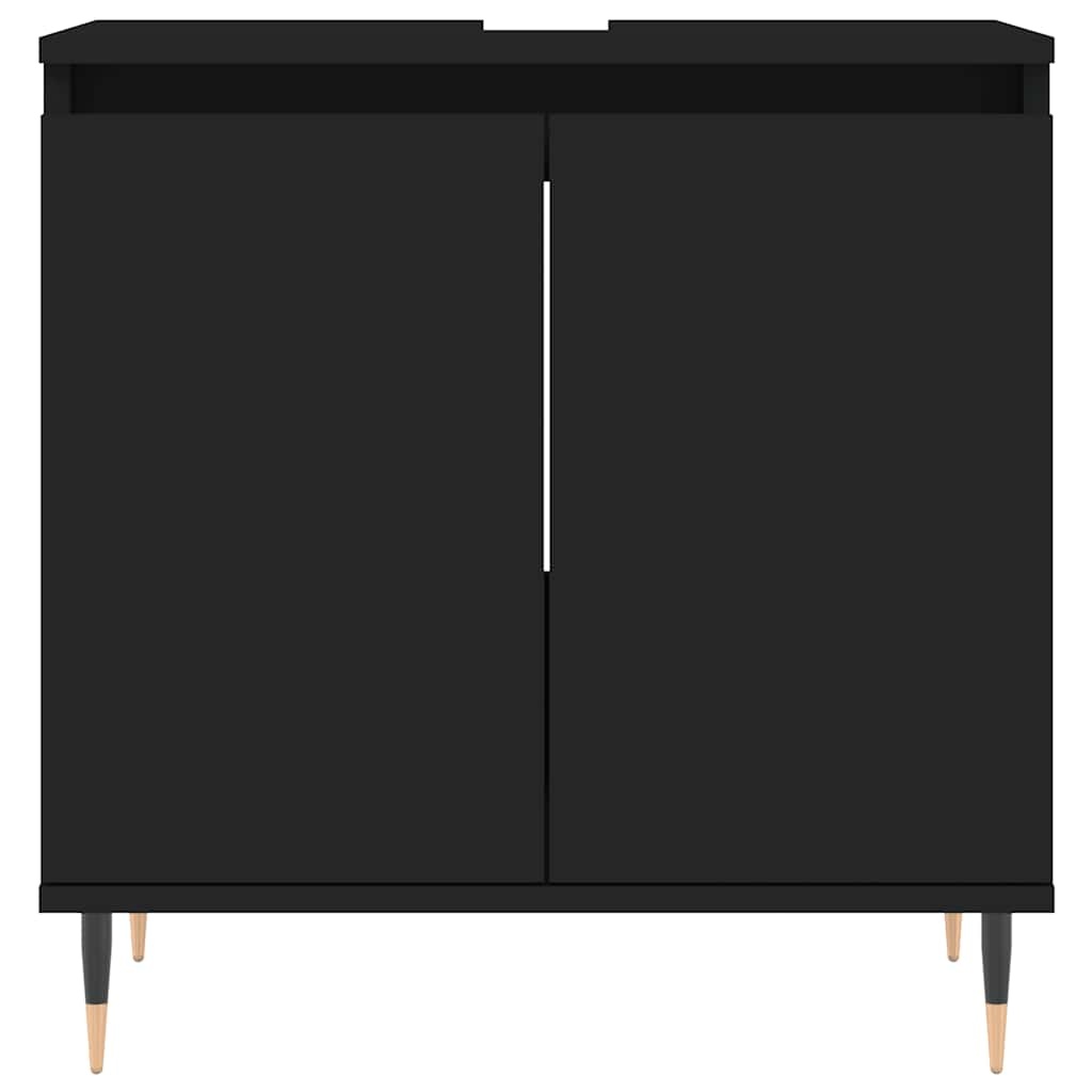 vidaXL Badkamerkast 58x33x60 cm bewerkt hout zwart