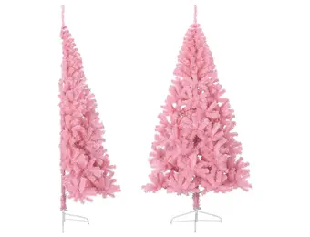 Roze Kunstkerstboom Half 240cm met Standaard - 79% Korting