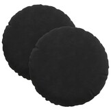VidaXL Zitkussens 2 stuks Zwart Fluweel Ø 40 x 13 cm (59% Korting)