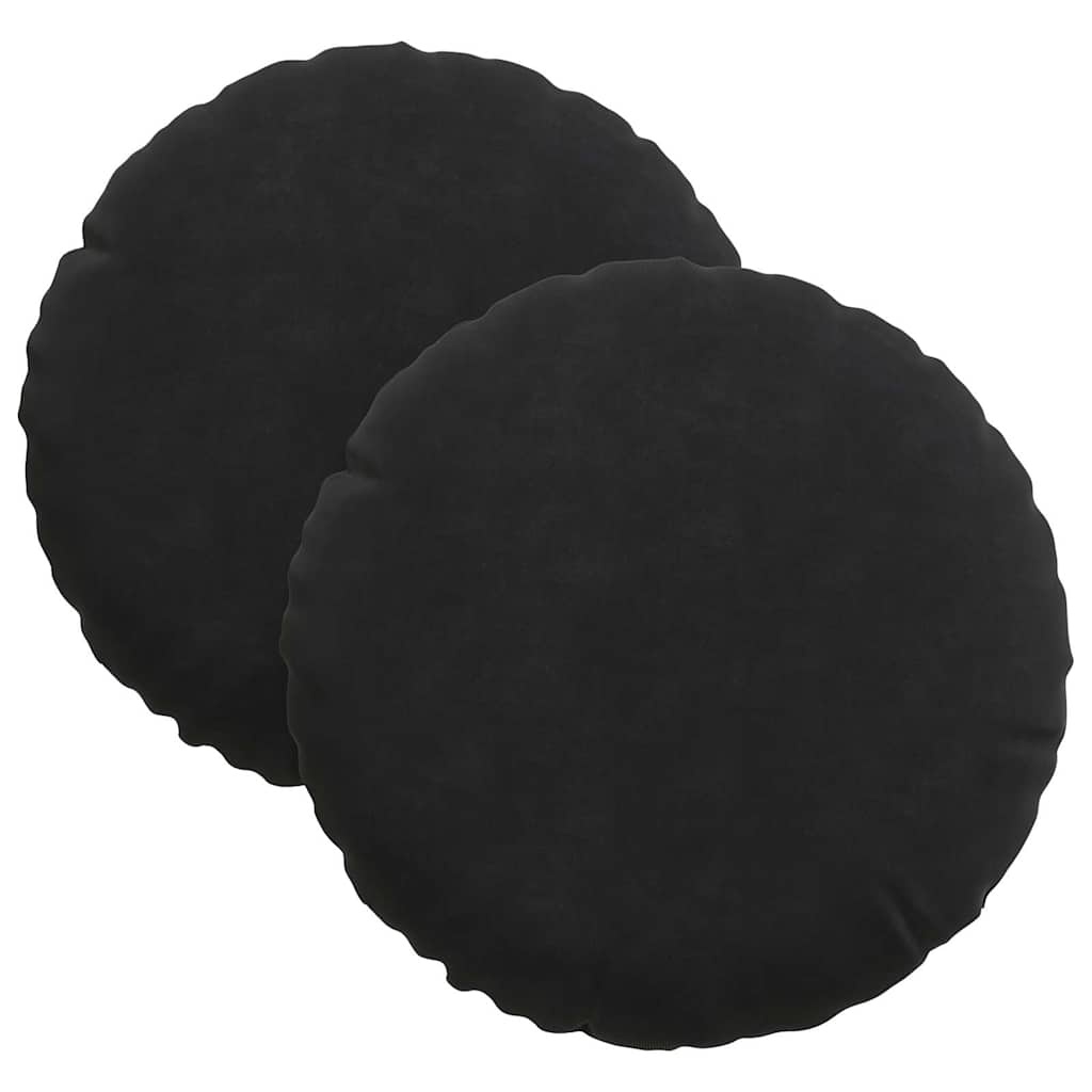 VidaXL Zitkussens 2 stuks Zwart Fluweel Ø 40 x 13 cm (59% Korting)