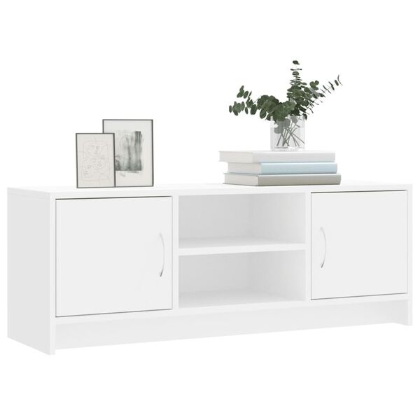 Wit TV-meubel 102x30x37,5 cm Bewerkt Hout - 34% Korting!