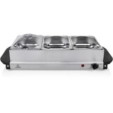 Buffetwarmer RVS 200W | 3x 1.4L Bakken | Incl. Deksel | -53%
