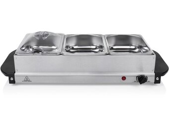 Buffetwarmer RVS 200W | 3x 1.4L Bakken | Incl. Deksel | -53%