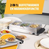 Buffetwarmer RVS 200W | 3x 1.4L Bakken | Incl. Deksel | -53%