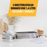 Buffetwarmer RVS 200W | 3x 1.4L Bakken | Incl. Deksel | -53%