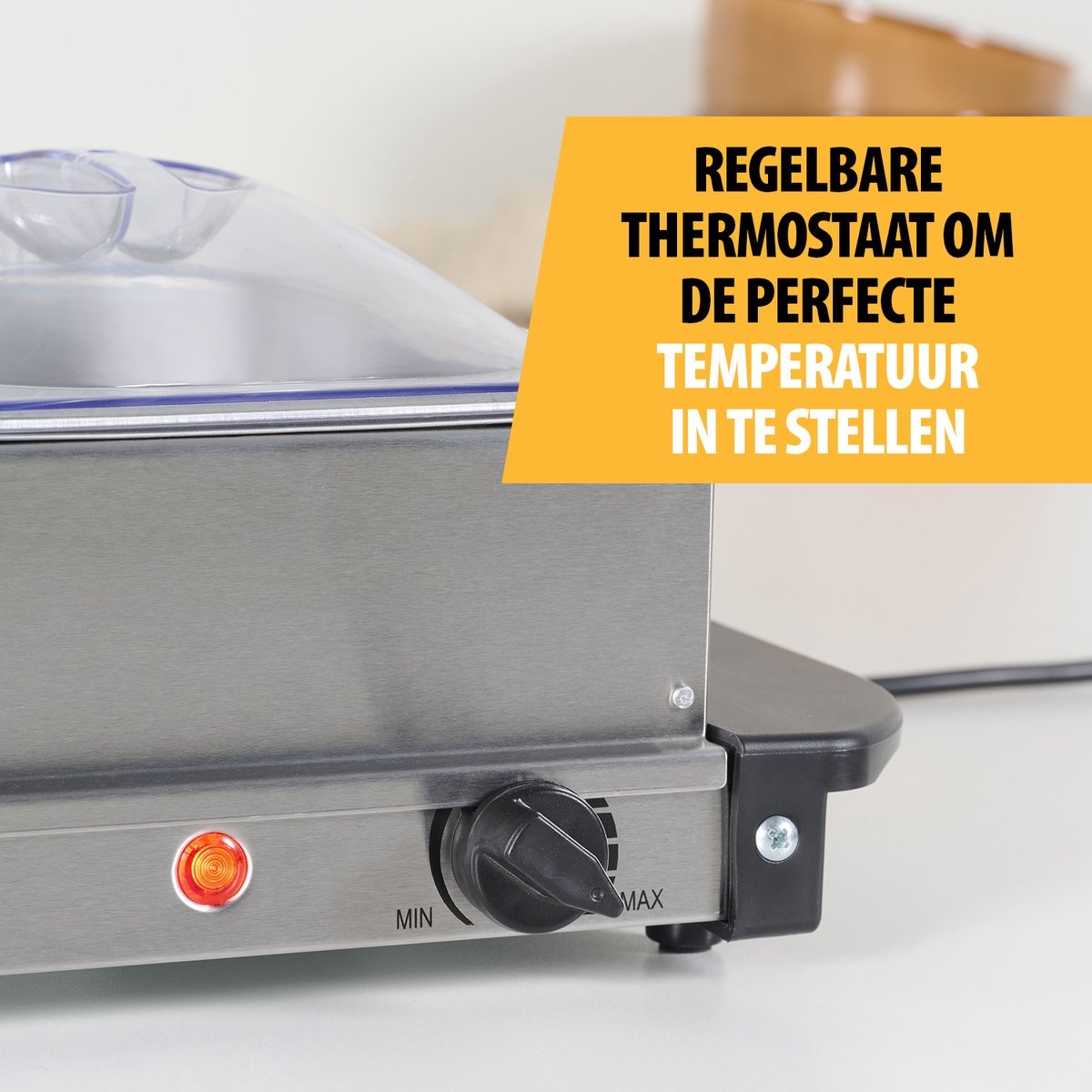 Buffetwarmer RVS 200W | 3x 1.4L Bakken | Incl. Deksel | -53%